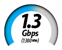 Internet speed guages 1 3gbps